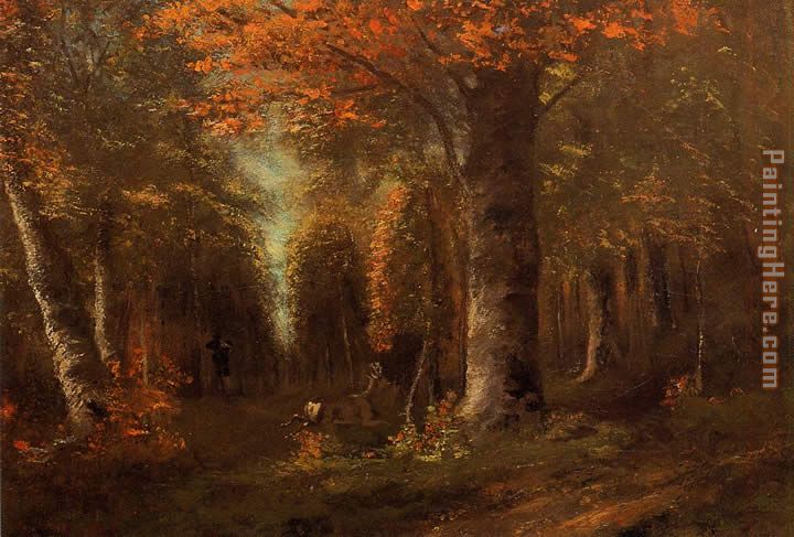 The Forest in Autumn painting - Gustave Courbet The Forest in Autumn art painting The Forest in Autumn painting - Gustave Courbet The Forest in Autumn art painting